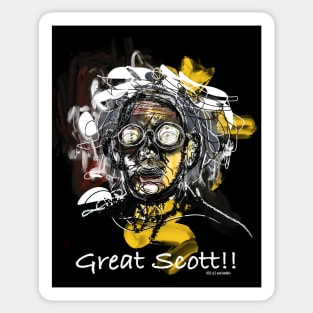 Great Scott Back To the Future Abstract Line Art of Doc Sticker